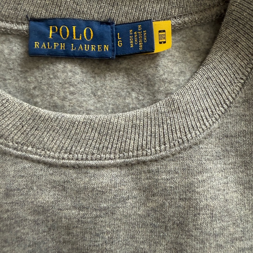 Polo Ralph Lauren Polo Match Game Embroidered Grey Sweatshirt like new - Picture 8 of 9